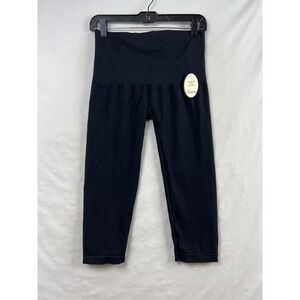 Soma Slimming Crop Legging Women Large Black Seamless High Waist NWT